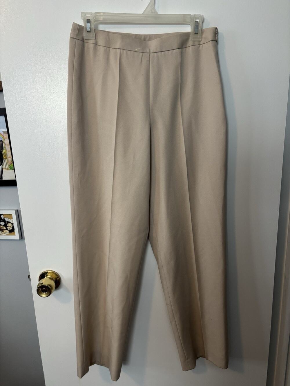 Clean Girl Trend Aesthetics Y2K Wool J. Crew Women's Beige Trousers  8P